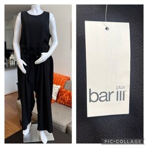 ❣️🆕BAR III Black Sleeveless Crewneck Tie-Waist Jumpsuit❣️